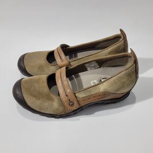 Merrell Plaza Bandeau Ortholite Womens Mary Jane Suede Tan Shoes sz 7.5